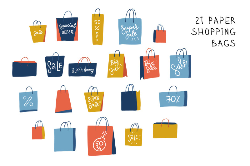black-friday-shoppers-clipart-set