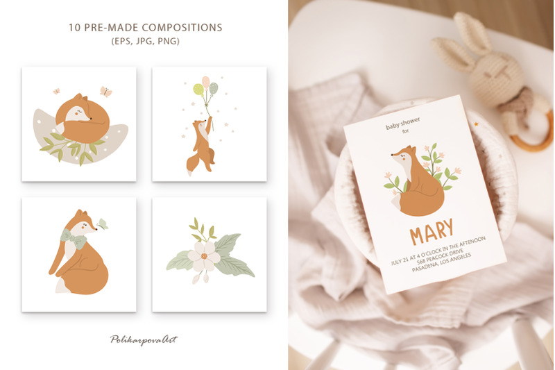 miss-fox-clipart-amp-seamless-patterns