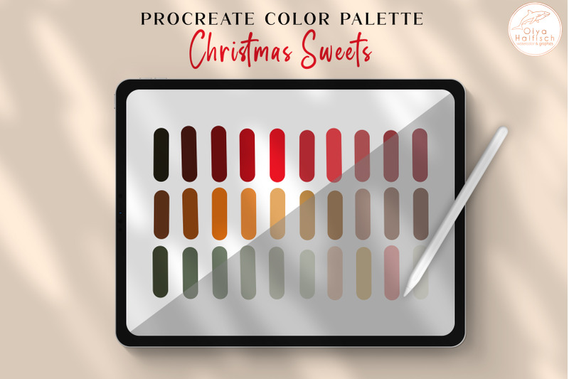 christmas-procreate-color-palette-bright-holidays-swatches