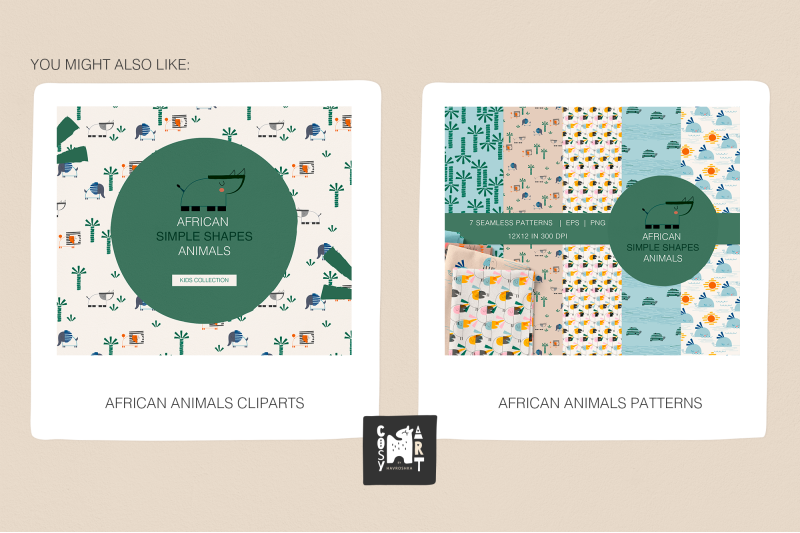 african-geometric-animals-kids-posters