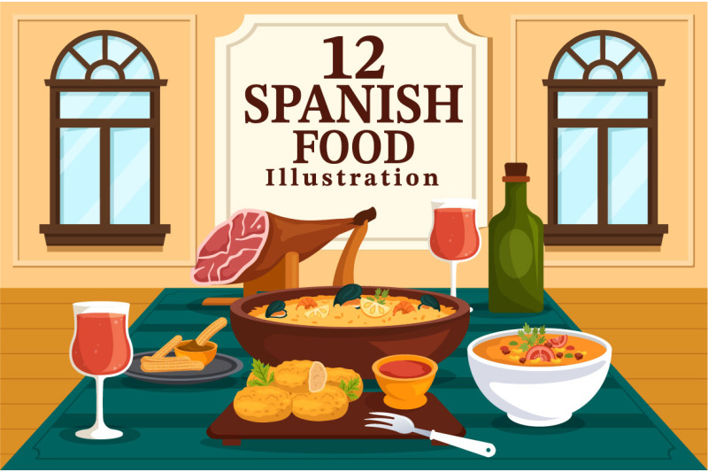 12-spanish-food-cuisine-illustration