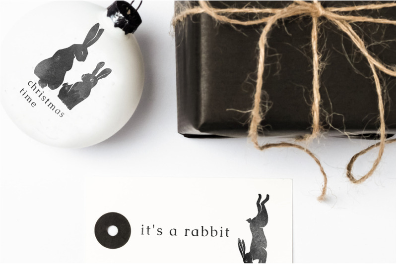rabbit-silhouettes-set-hares-stencil