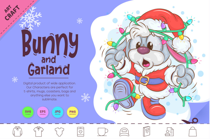 christmas-bunny-and-garland-clipart