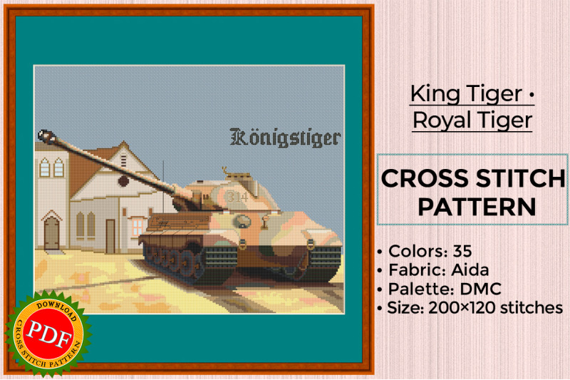 king-tiger-cross-stitch-pattern-royal-tiger-heavy-tank