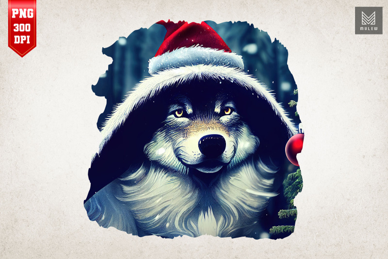 smiling-wolf-with-santa-hat-christmas