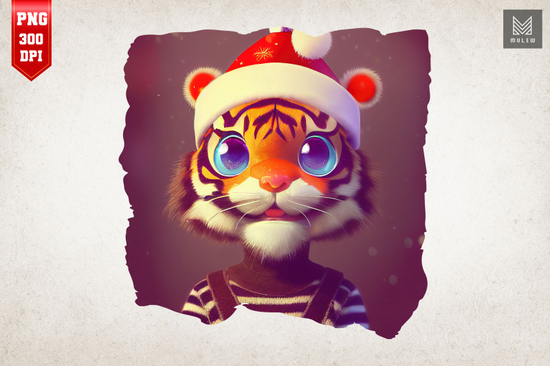 cute-tiger-with-santa-hat-christmas-2