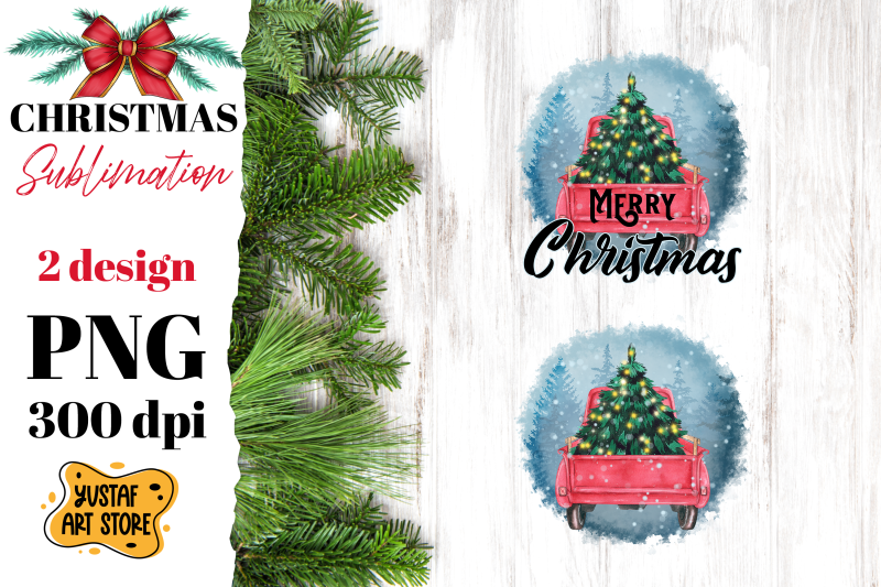 christmas-red-truck-sublimation-bundle-6-design-png