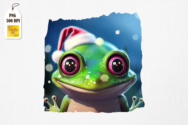 super-cute-frog-with-santa-hat-christmas