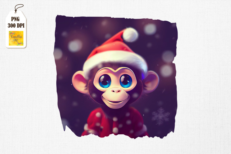 super-cute-monkey-santa-hat-christmas