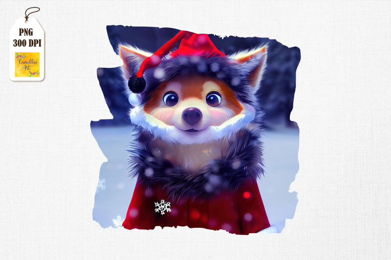 cute-fox-in-santa-claus-outfit-christmas