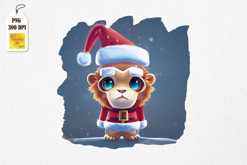 cute-little-lion-in-christmas-outfit