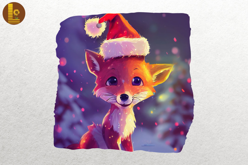 cute-fox-with-santa-hat-christmas