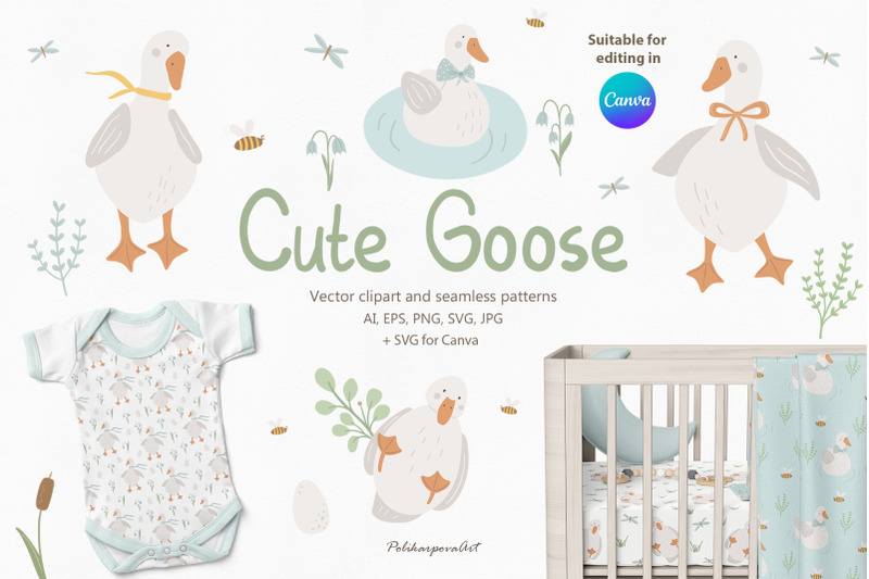 cute-goose-clipart-amp-pattern-for-kid