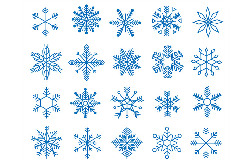 doodle-snowflakes-variations-of-winter-blue-symmetrical-snow-flakes