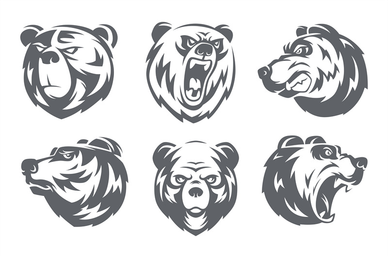 grizzly-bears-black-stylized-wild-animals-pictures-for-sport-and-adve