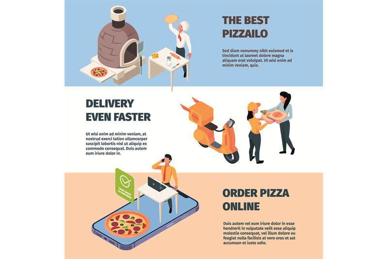 pizza-banners-delivery-production-and-cooking-pizza-garish-vector-des