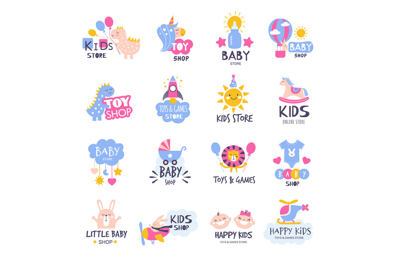 kids-logo-baby-store-with-toys-clothes-shoes-recent-vector-cartoon-ba