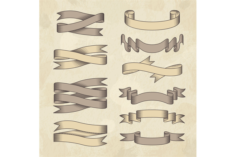 vintage-banners-sketch-ribbons-engrave-tape-recent-vector-sketched-te