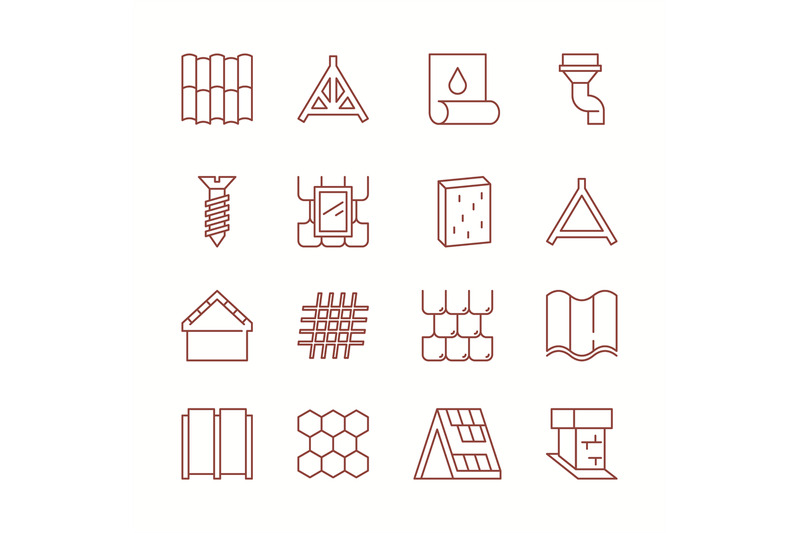 roofing-icons-stylized-symbols-of-construction-roofing-materials-arch