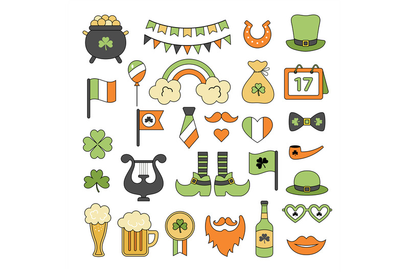 st-patrick-day-colored-design-lucky-elements-clover-hat-leprechaun-go