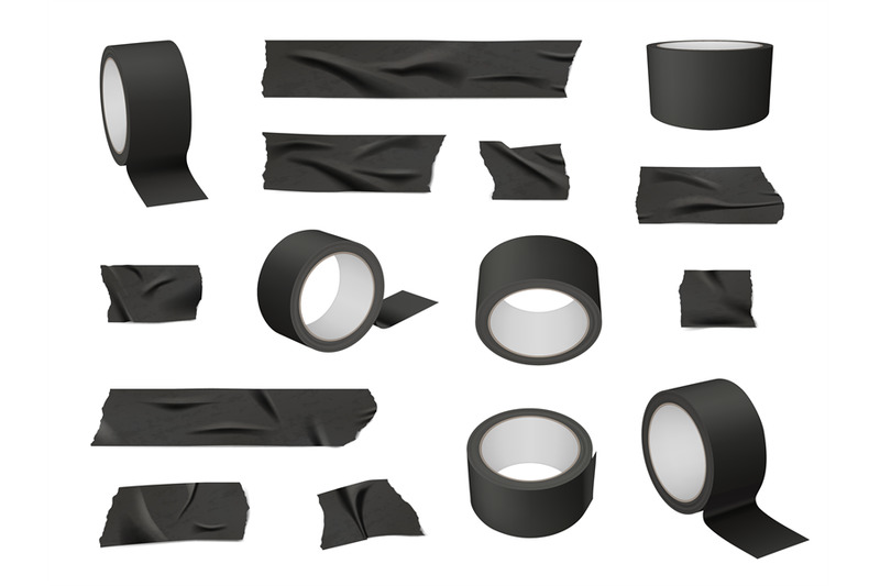 roll-tape-sticky-stationary-black-tape-decent-vector-realistic-templa