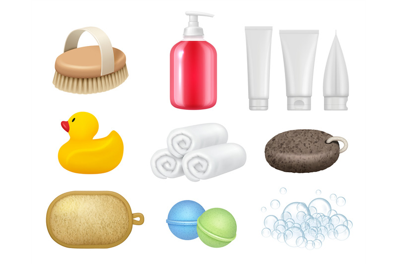 realistic-bathing-set-washcloth-hygiene-cream-soap-shampoo-for-bathin