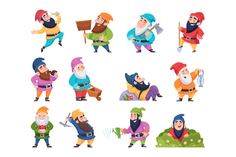 cartoon-dwarf-mining-fantasy-gnomes-in-various-poses-funny-fairytale