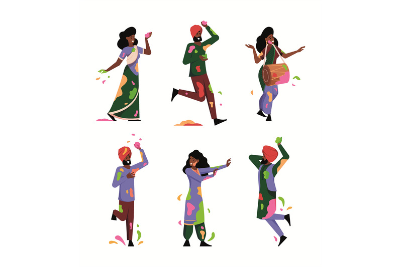 holi-characters-happy-dancers-with-colored-paint-costumes-playing-in