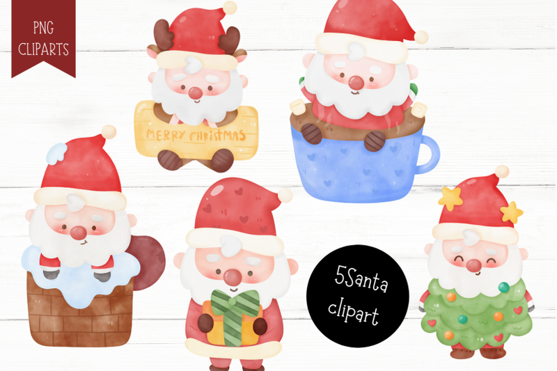christmas-watercolor-clipart-cute-santa-drawing-kawaii