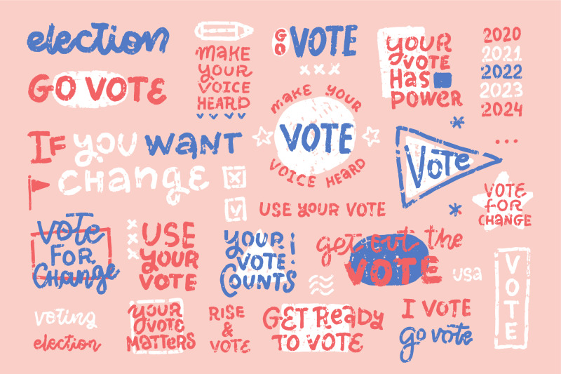go-vote-vector-stamp-badges-set