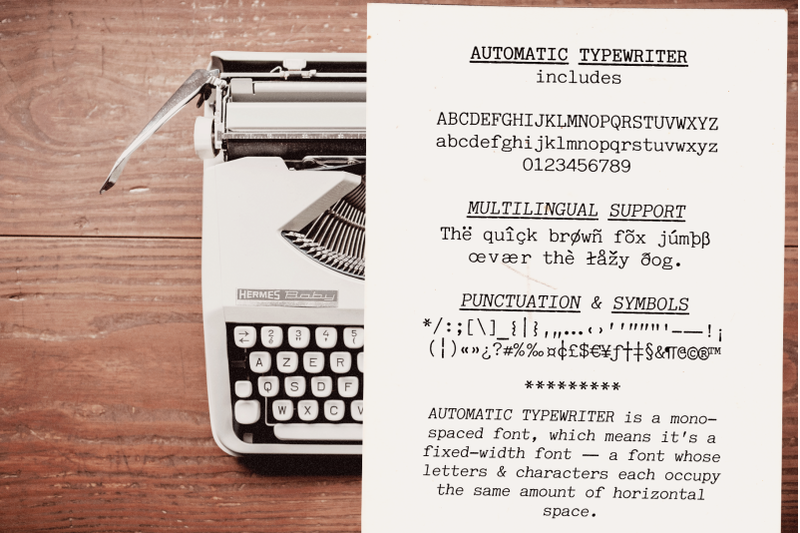 automatic-typewriter-font-and-extras