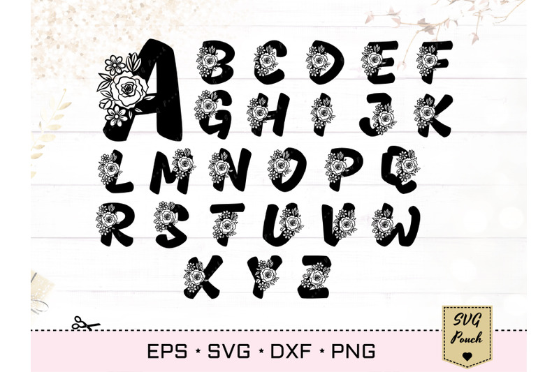 floral-alphabet-svg-set