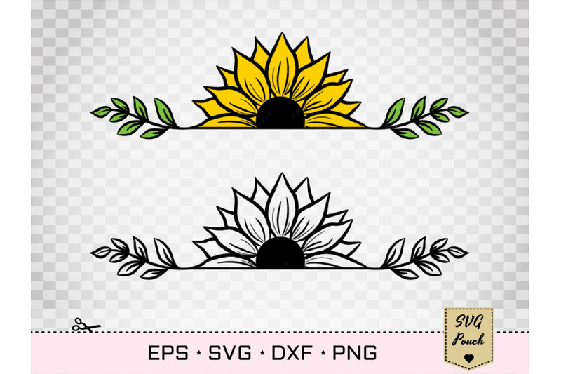 half-sunflower-svg-border