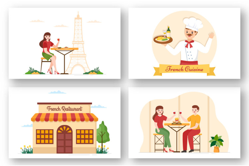 10-french-food-cuisine-restaurant-illustration