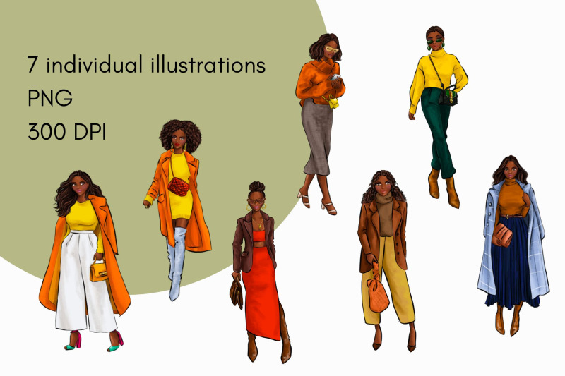 fall-fashion-girls-dark-skin-watercolor-fashion-clipart