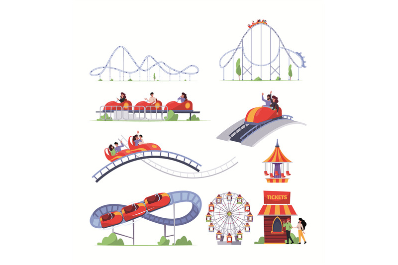 roller-coaster-park-amusement-adventure-characters-have-fun-in-roller