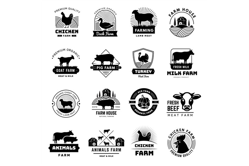 rural-badges-farm-emblems-with-domestic-animals-pork-horses-cows-chic