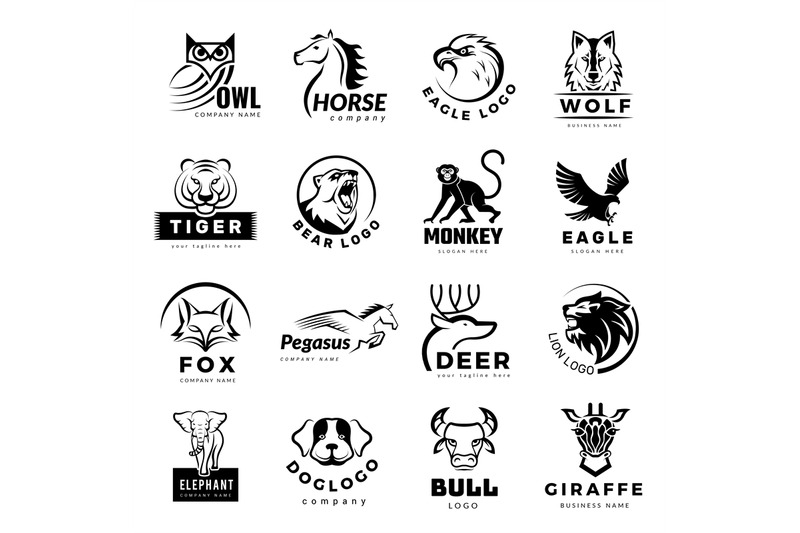 animals-symbols-vet-clinic-logo-with-pets-symbols-wild-animals-illust