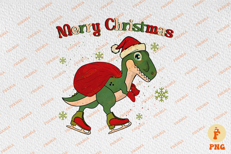 merry-christmas-ice-skating-dinosaur