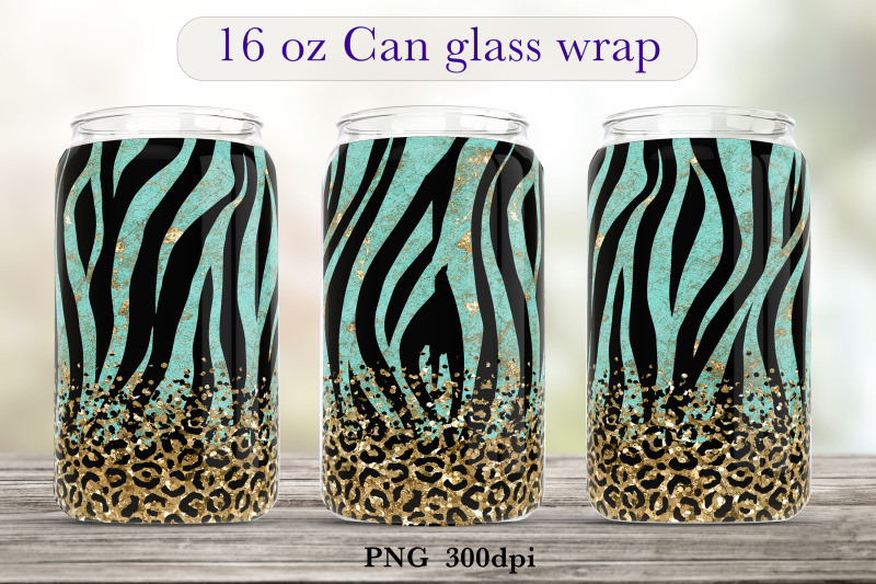zebra-animal-print-glass-can-wrap-glitter-sublimation-png