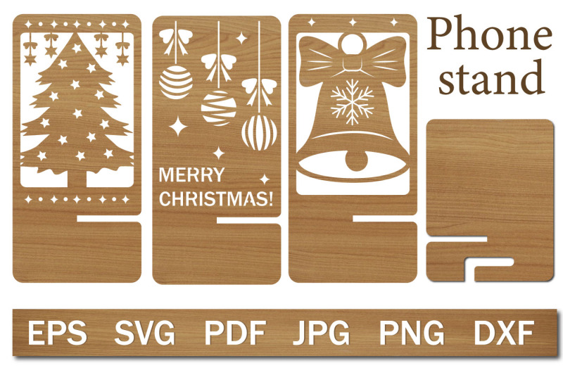 phone-stand-template-with-christmas-pattern-laser-cut