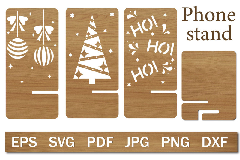 phone-stand-template-with-christmas-pattern-laser-cut