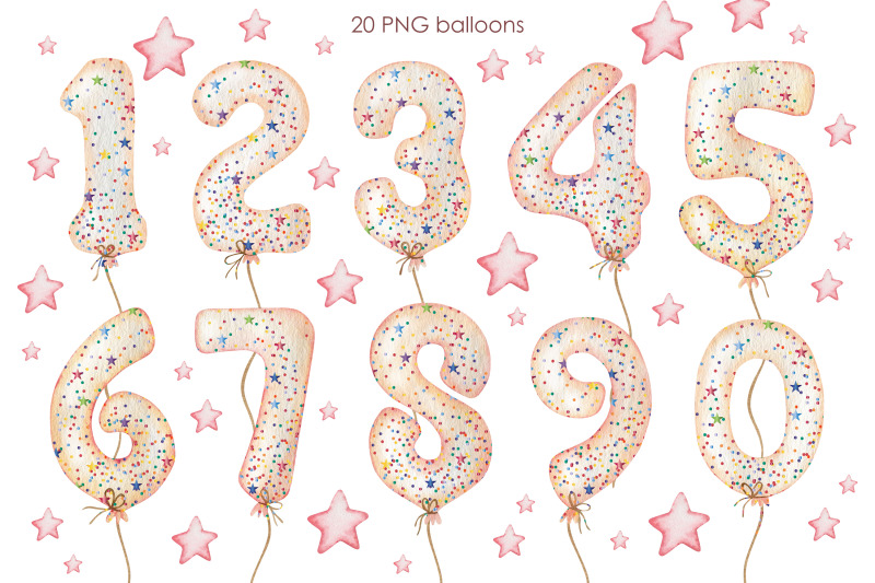 watercolor-number-pink-balloons