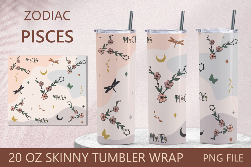 zodiac-sign-tumbler-pisces-20-oz-skinny-tumbler-wrap-png