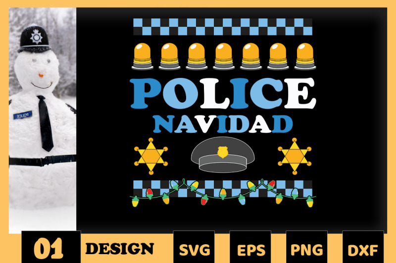 police-navidad-christmas-retro