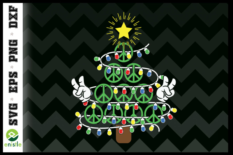 peace-sign-christmas-tree-hippie