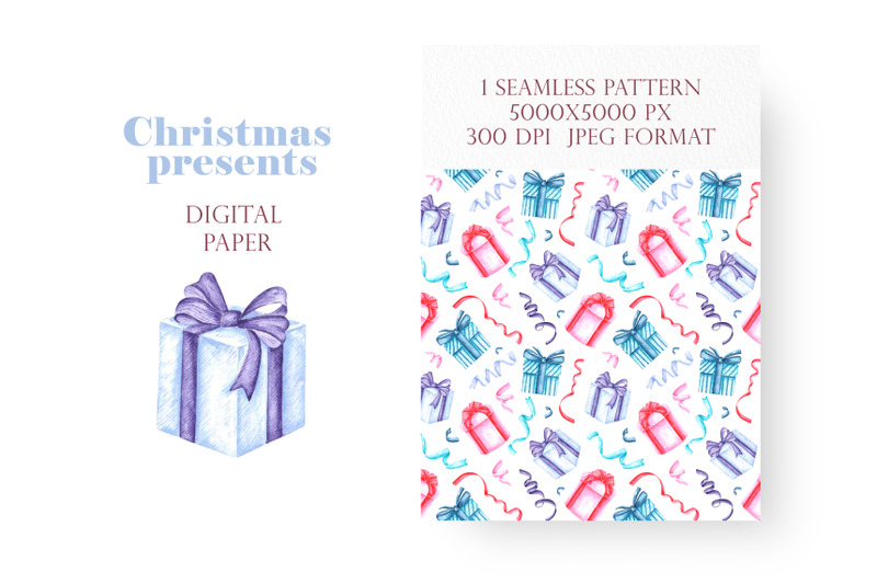 christmas-gifts-digital-paper-seamless-pattern-watercolor-presents