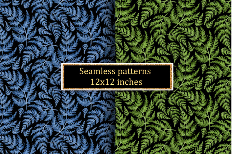 leaves-on-black-background-seamless-patterns