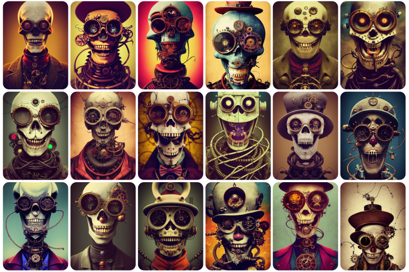 200-steampunk-characters-with-evil-clowns-and-skulls