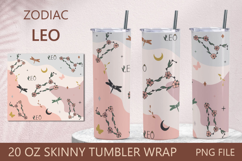 zodiac-tumbler-wrap-leo-symbol-20-oz-skinny-tumbler